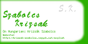 szabolcs krizsak business card