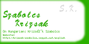 szabolcs krizsak business card